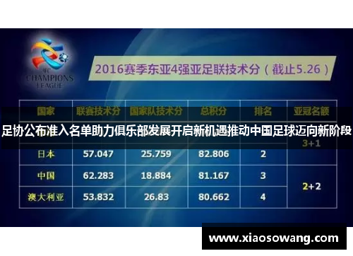 足协公布准入名单助力俱乐部发展开启新机遇推动中国足球迈向新阶段